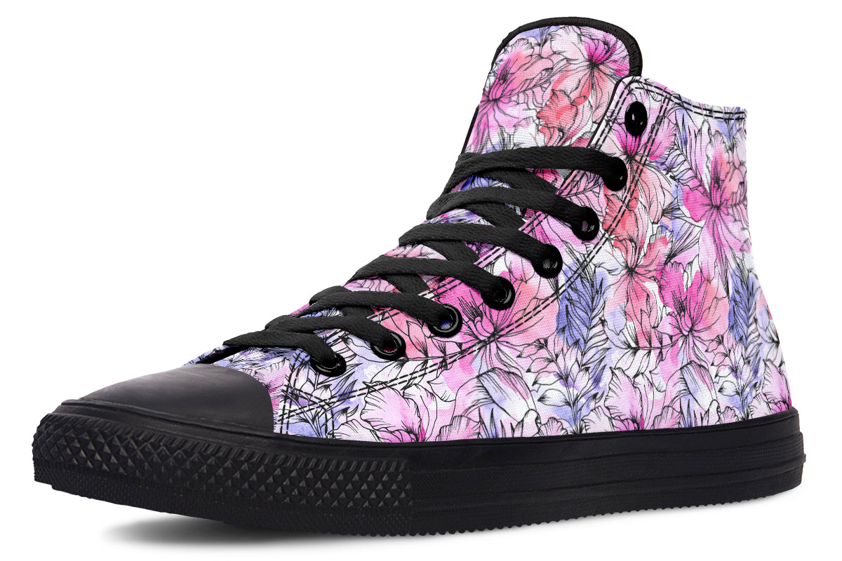 Blush Blossom Pink High Top Sneakers