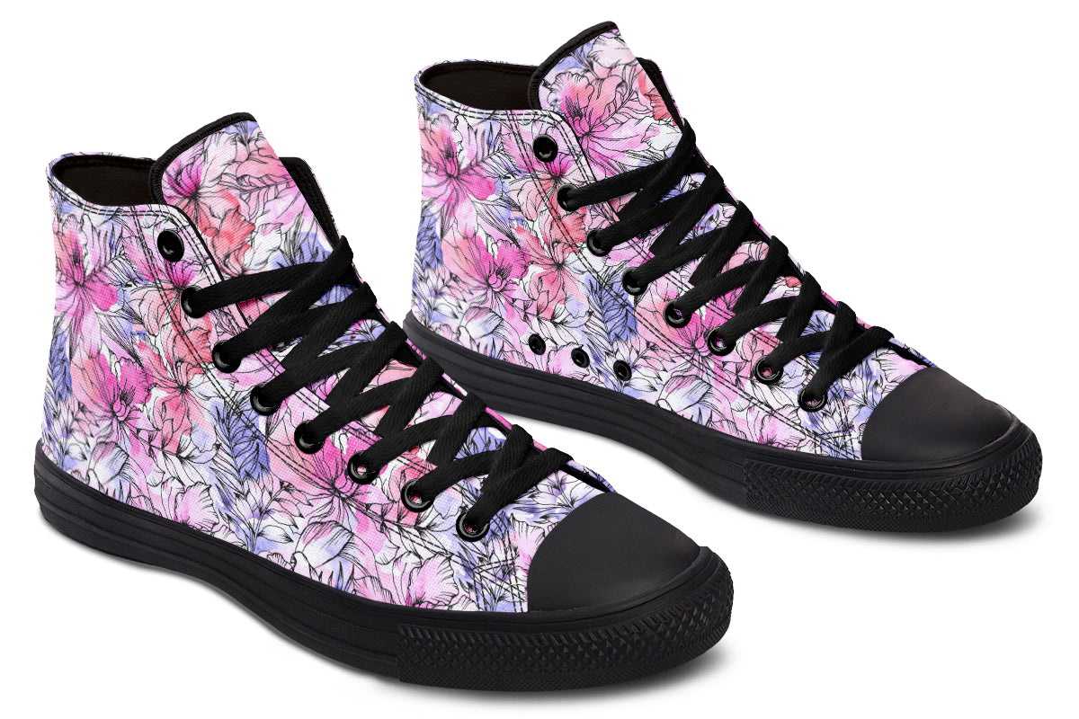 Blush Blossom Pink High Top Sneakers