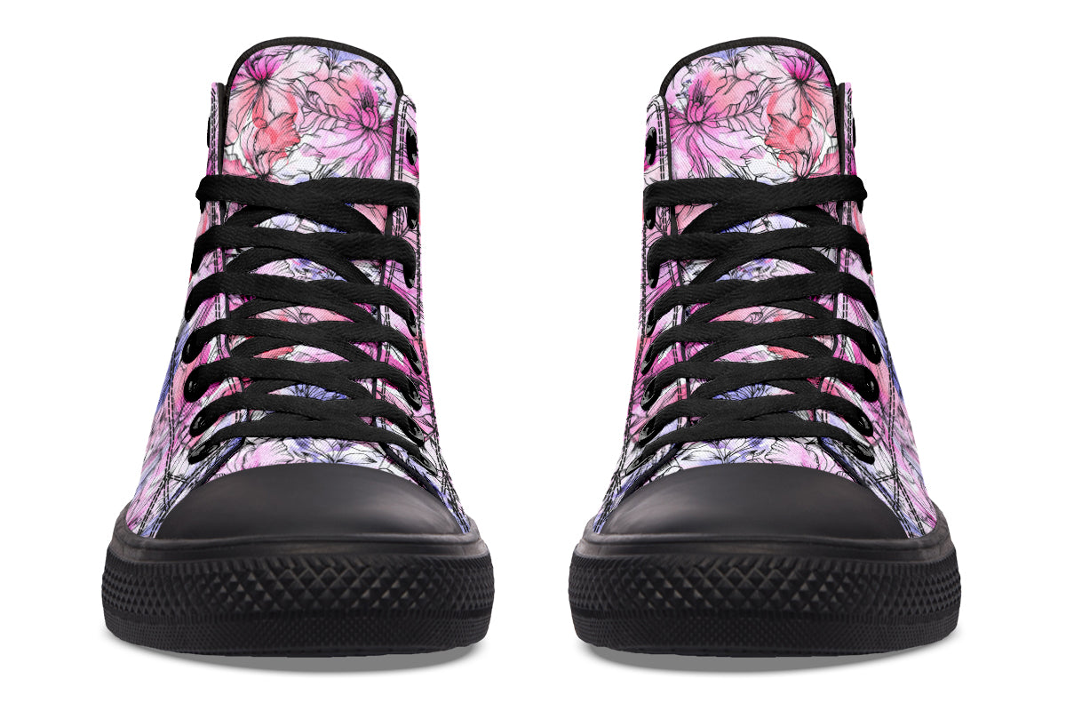 Blush Blossom Pink High Top Sneakers