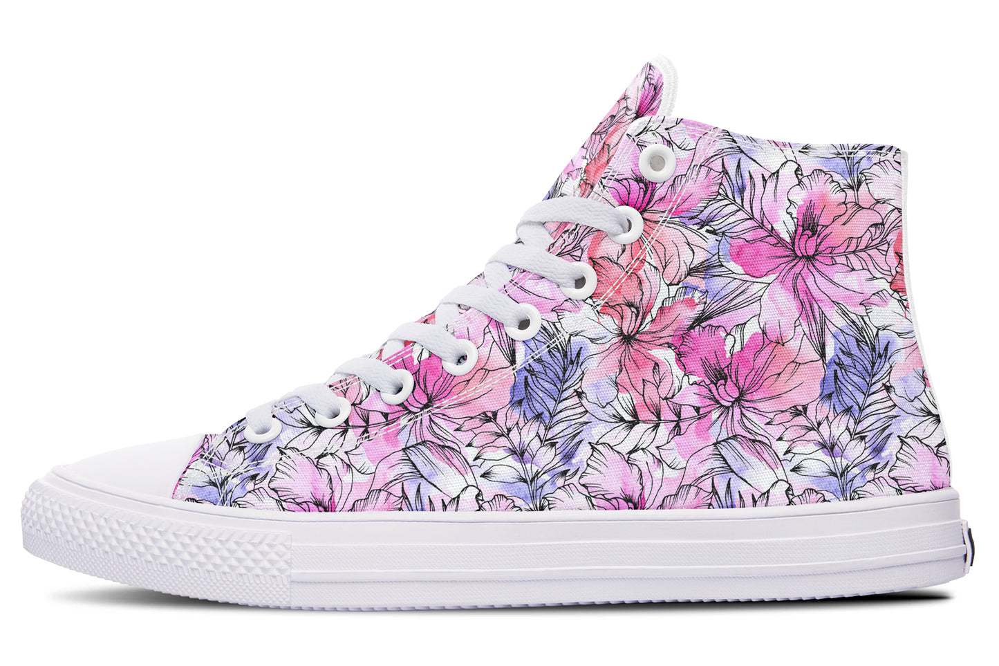 Blush Blossom Pink High Top Sneakers