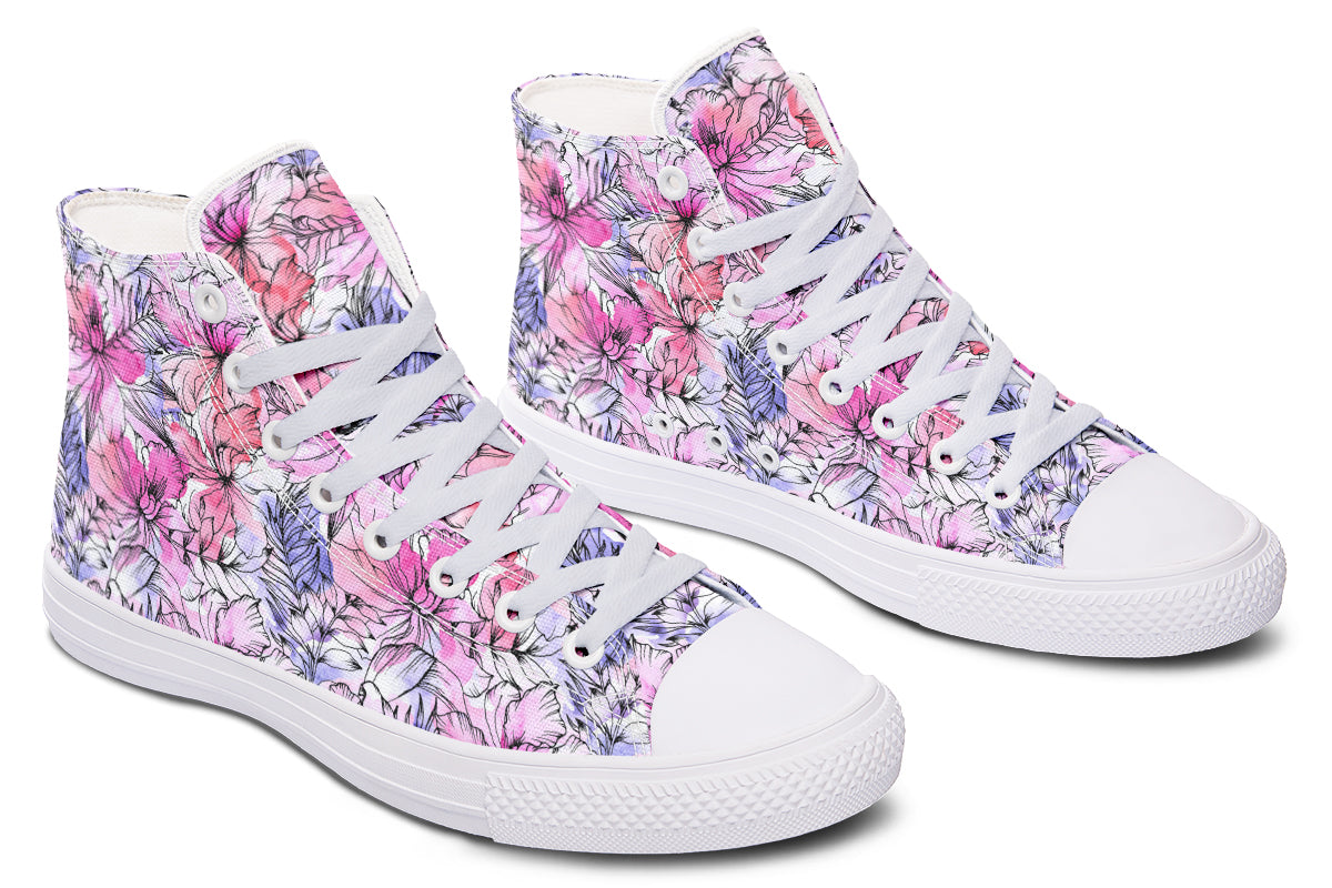Blush Blossom Pink High Top Sneakers