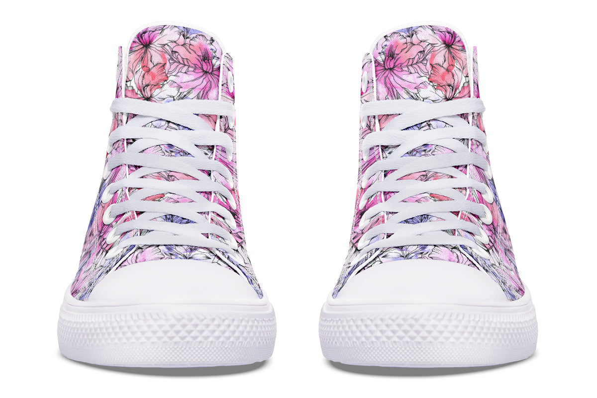 Blush Blossom Pink High Top Sneakers