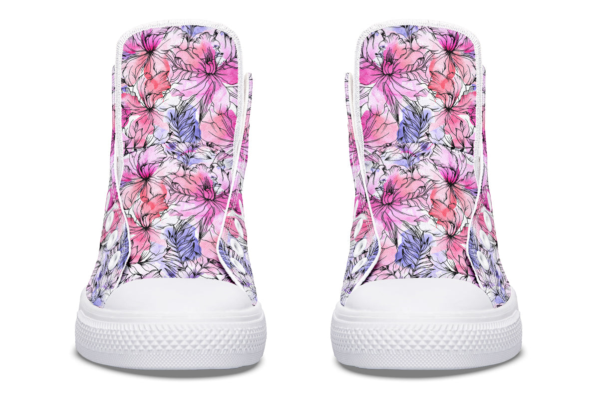 Blush Blossom Pink High Top Sneakers