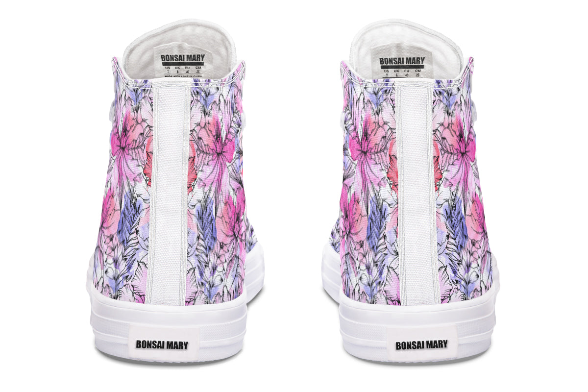 Blush Blossom Pink High Top Sneakers