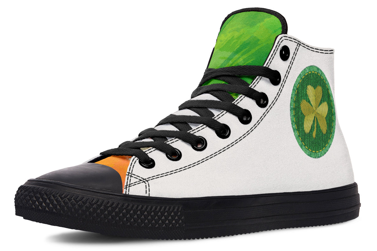 Irish Printed Patch High Tops ( Black or White Sole ) 2 For 1