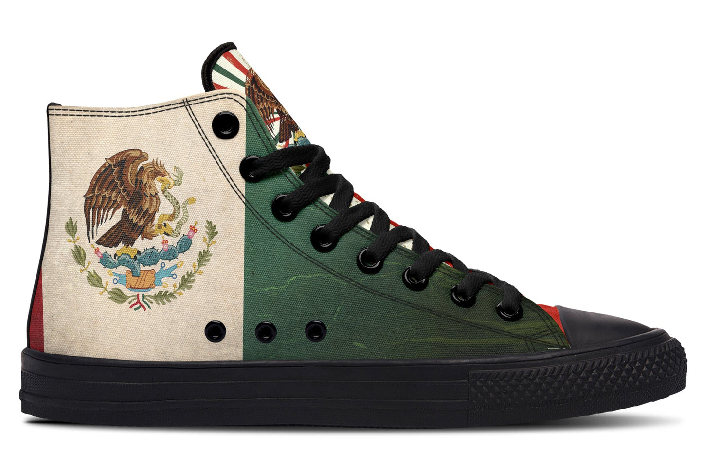 Mex Flag High Tops ( Black or White Sole ) 2 For 1