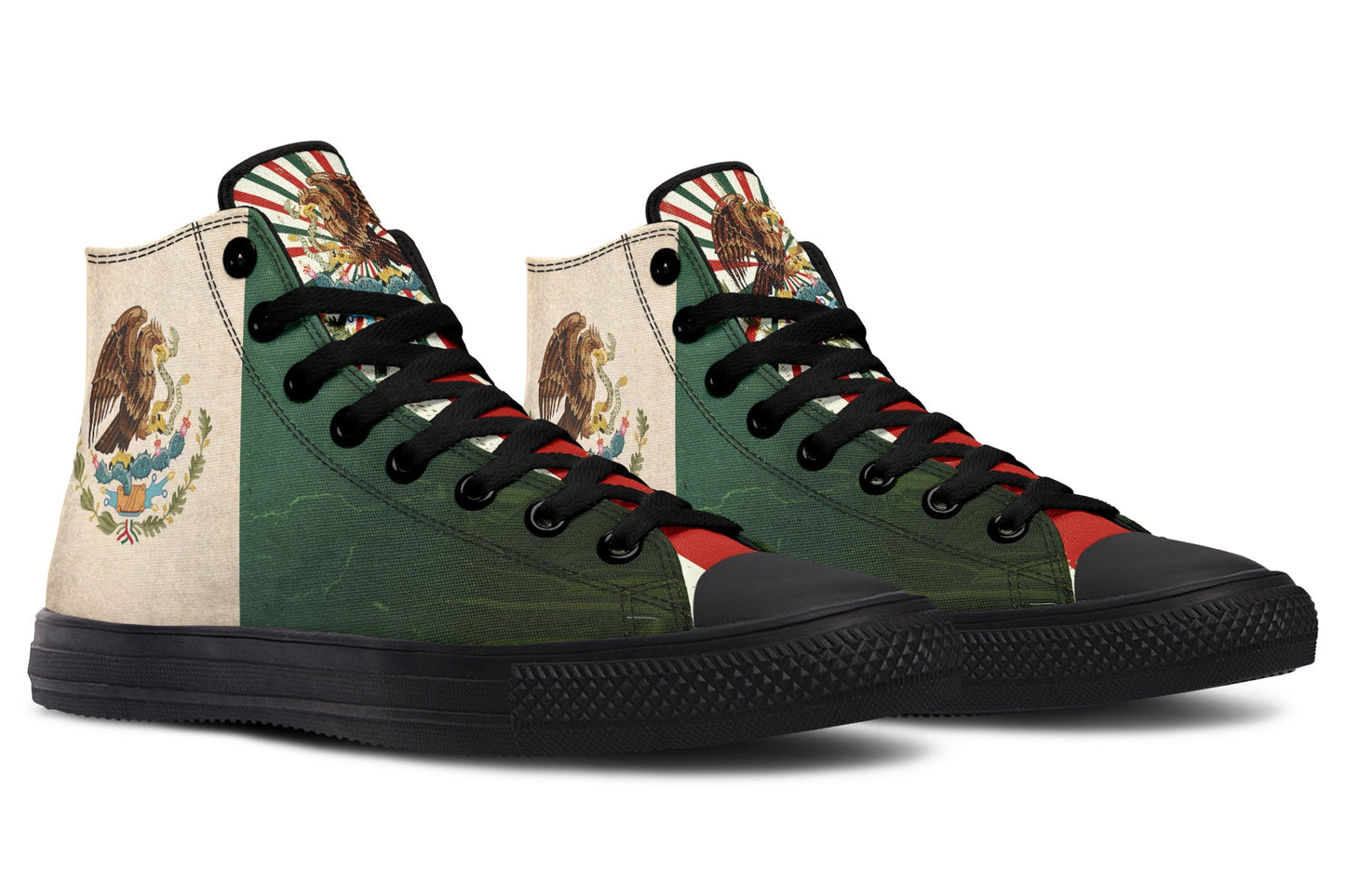 Mex Flag High Tops ( Black or White Sole ) 2 For 1
