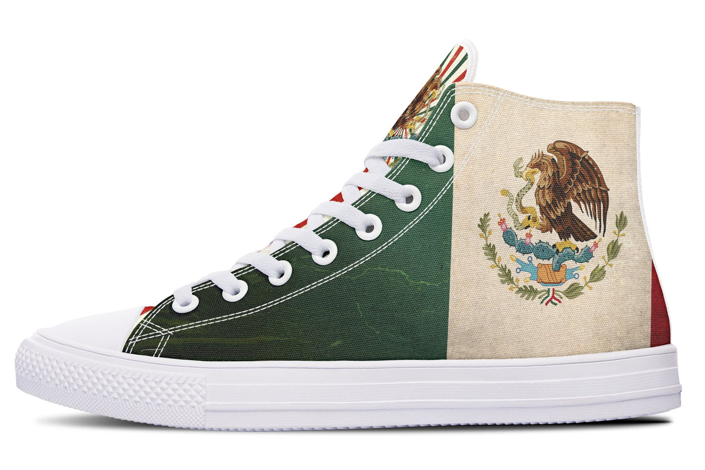 Mex Flag High Tops ( Black or White Sole ) 2 For 1