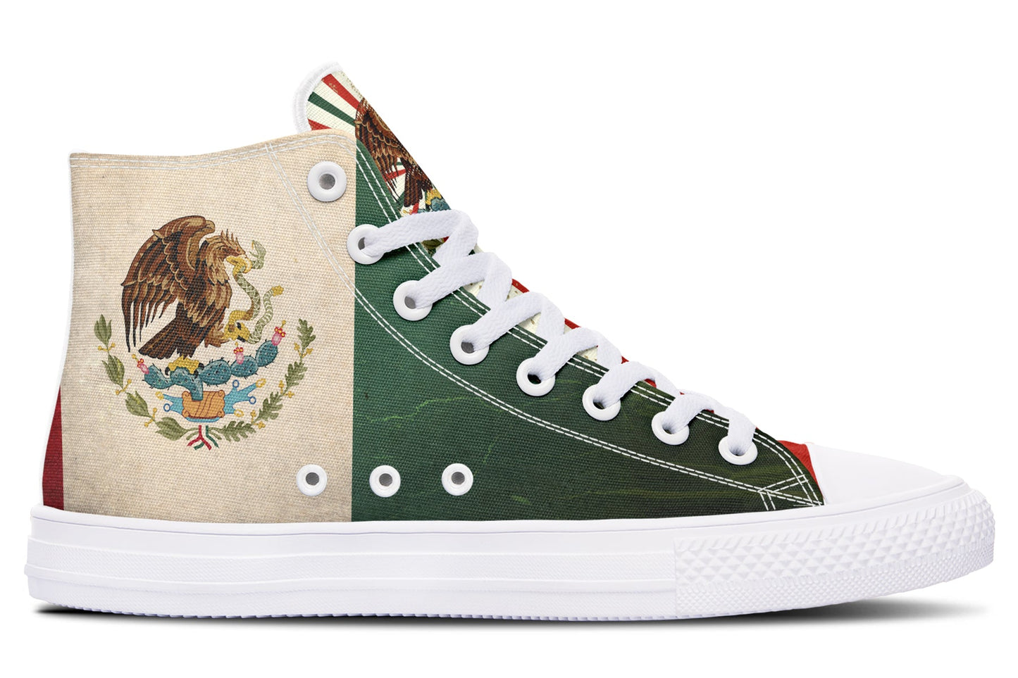 Mex Flag High Tops ( Black or White Sole ) 2 For 1