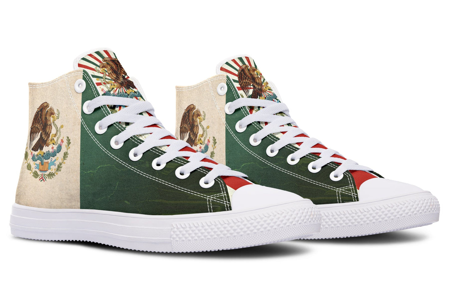 Mex Flag High Tops ( Black or White Sole ) 2 For 1