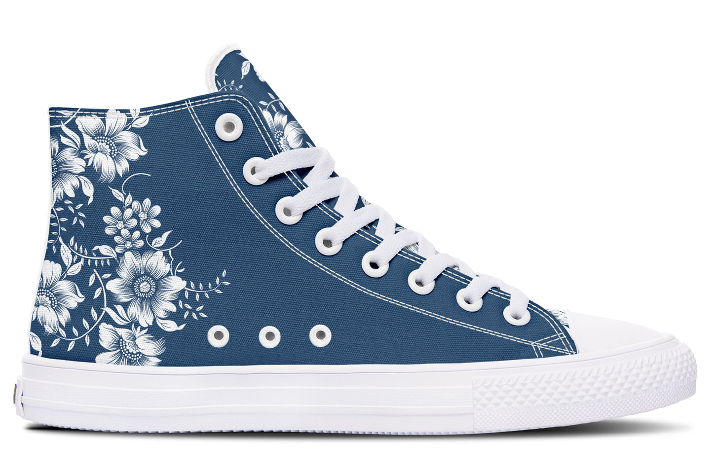 Navy Blossom High Top Sneakers