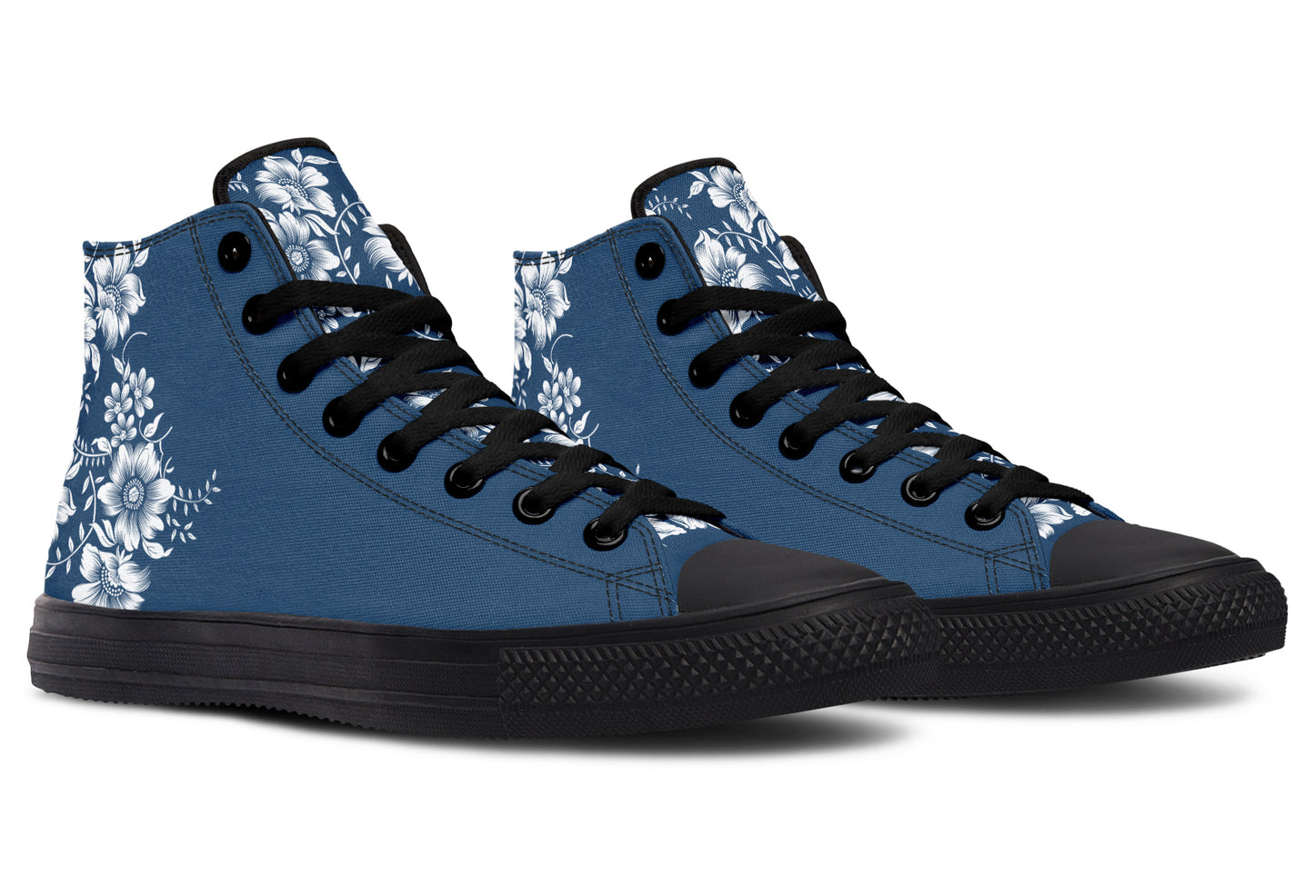 Navy Blossom High Top Sneakers