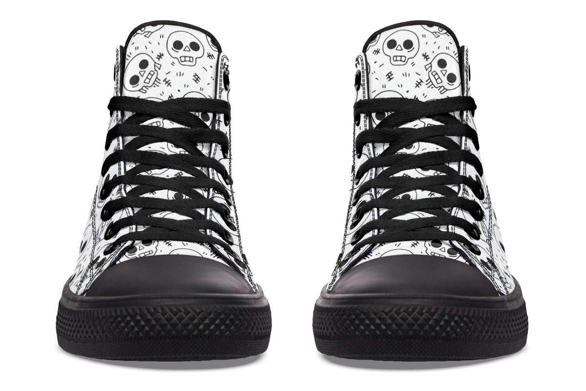 Nervous Skull High Tops ( Black or White Sole )