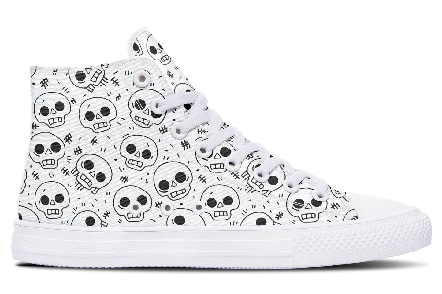 Nervous Skull High Tops ( Black or White Sole )