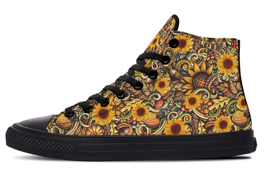 Sunshine Blossom Yellow High Top Sneakers