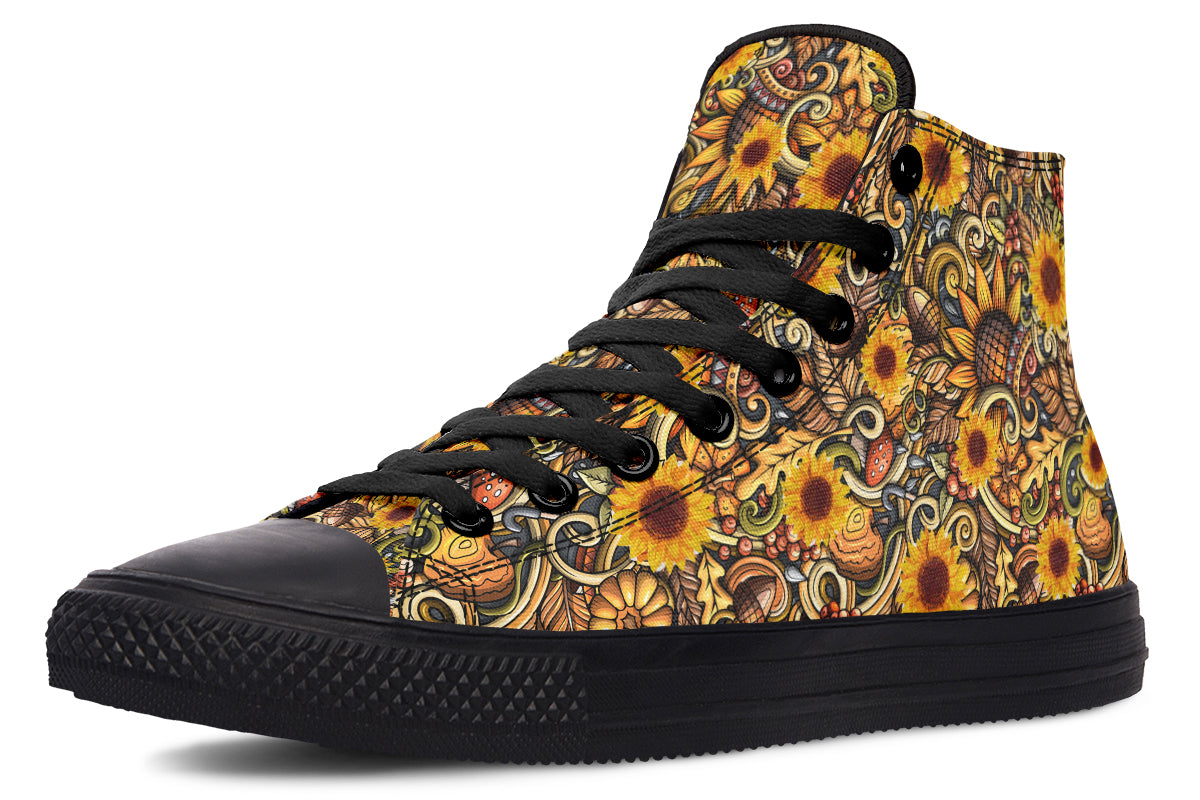 Sunshine Blossom Yellow High Top Sneakers