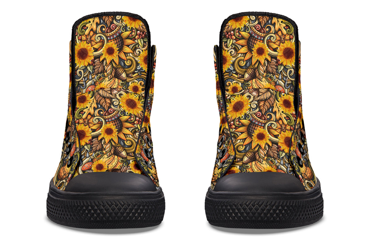 Sunshine Blossom Yellow High Top Sneakers