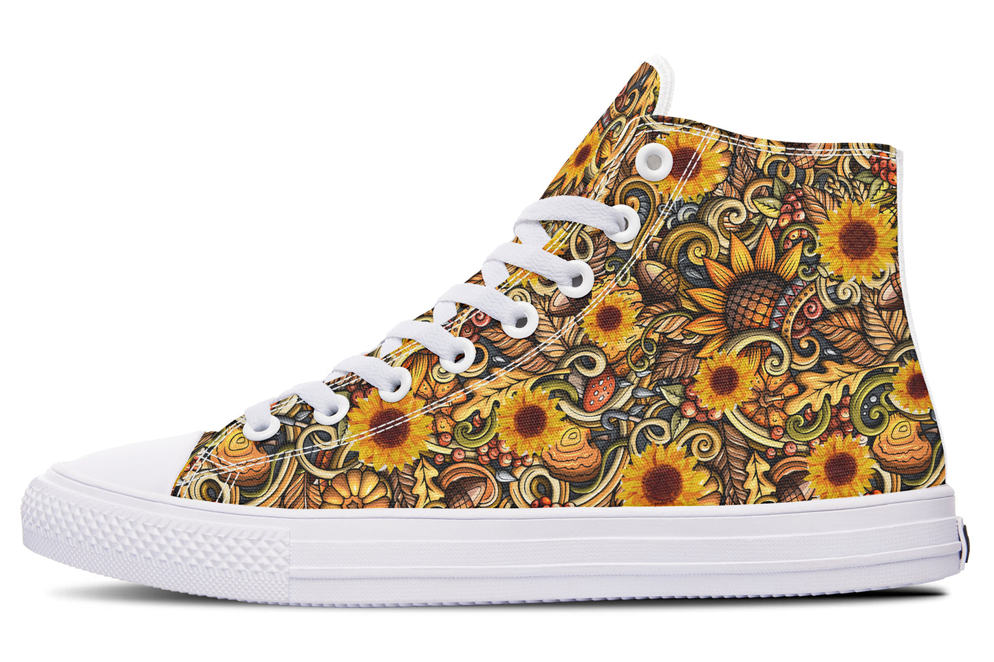 Sunshine Blossom Yellow High Top Sneakers