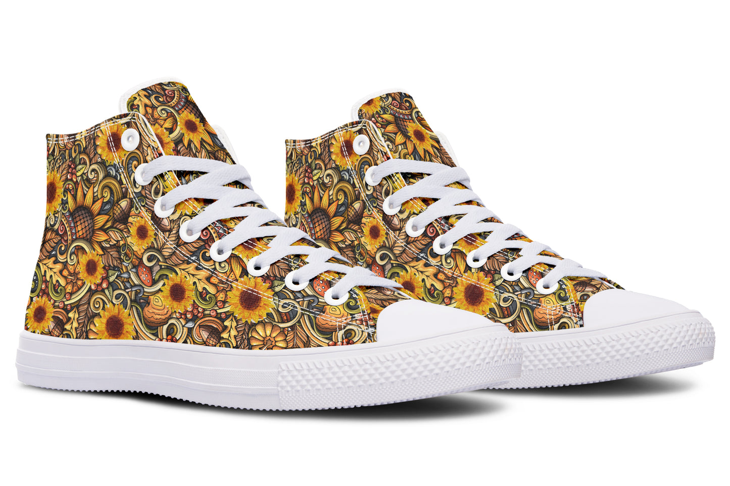 Sunshine Blossom Yellow High Top Sneakers