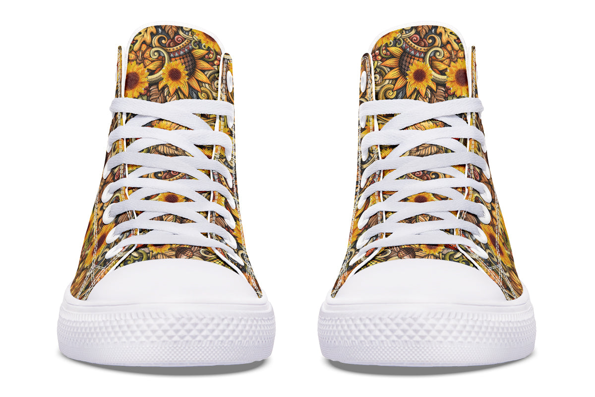 Sunshine Blossom Yellow High Top Sneakers