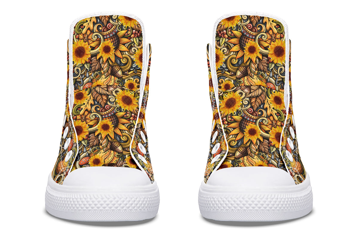 Sunshine Blossom Yellow High Top Sneakers