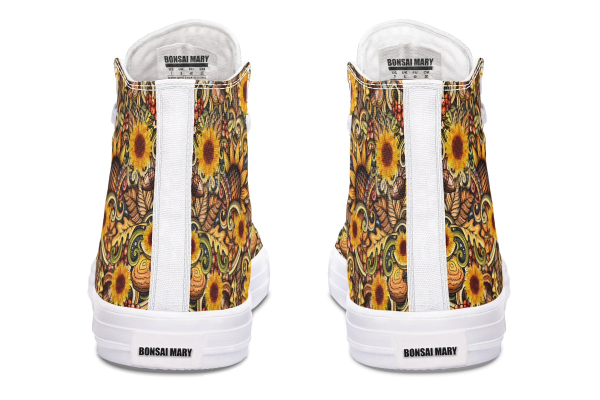 Sunshine Blossom Yellow High Top Sneakers