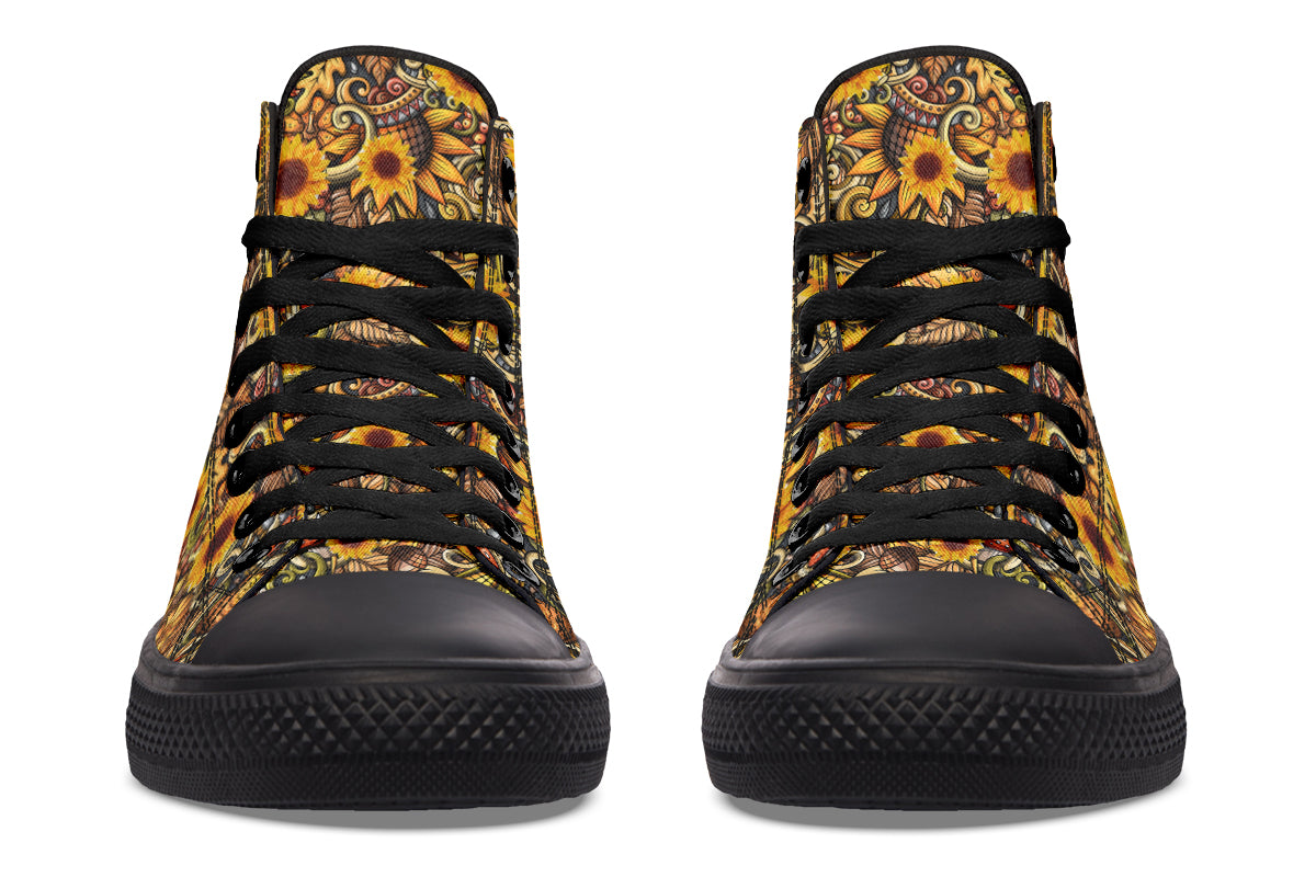 Sunshine Blossom Yellow High Top Sneakers test