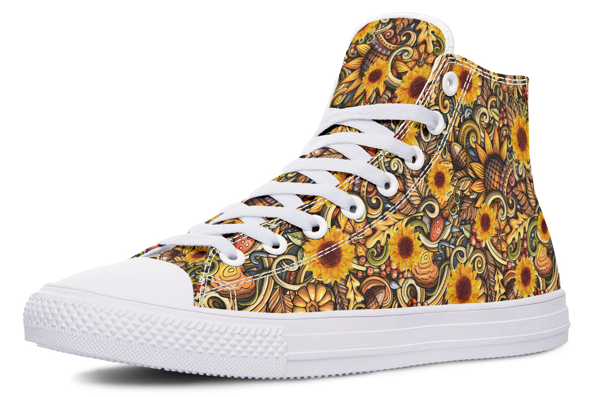 Sunshine Blossom Yellow High Top Sneakers test