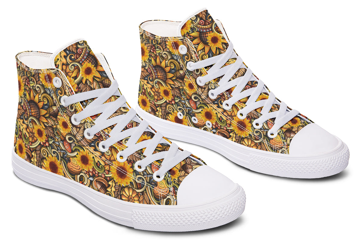 Sunshine Blossom Yellow High Top Sneakers test