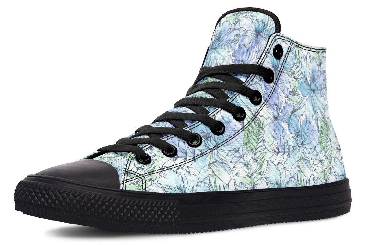 Tranquil Petal Teal High Top Sneakers