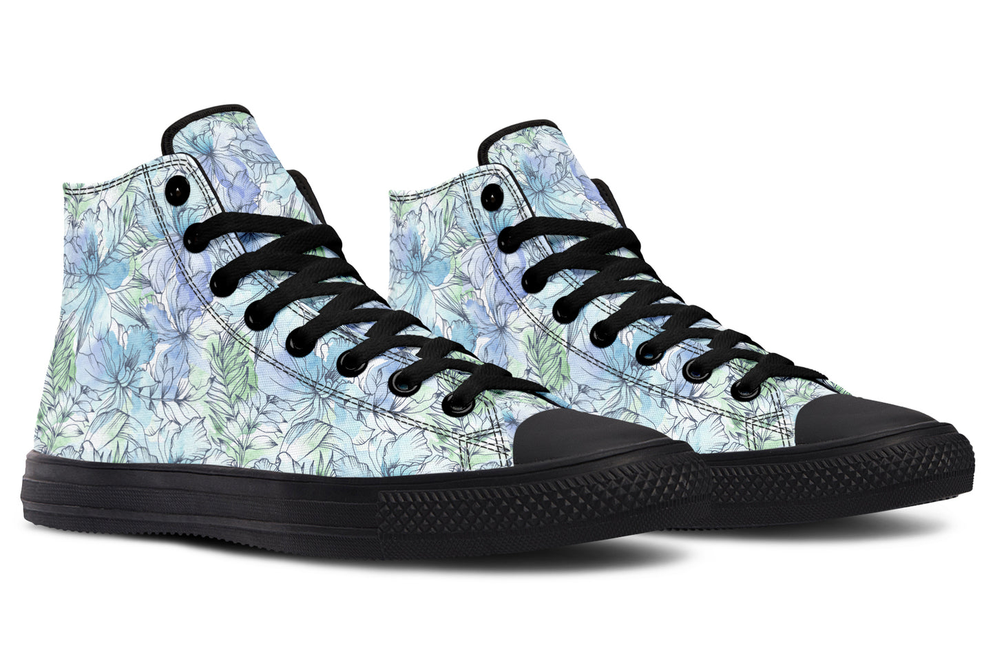 Tranquil Petal Teal High Top Sneakers