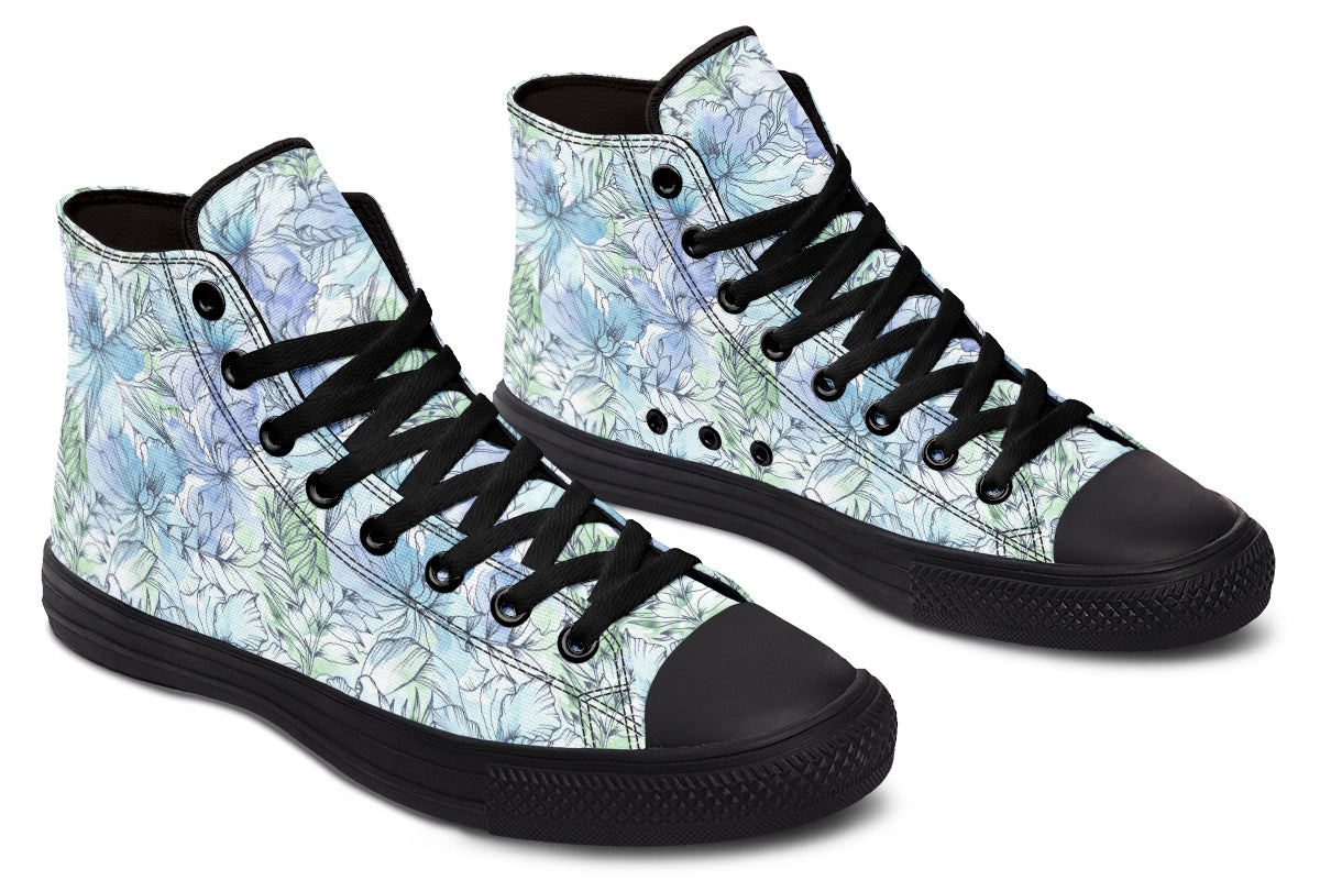 Tranquil Petal Teal High Top Sneakers test