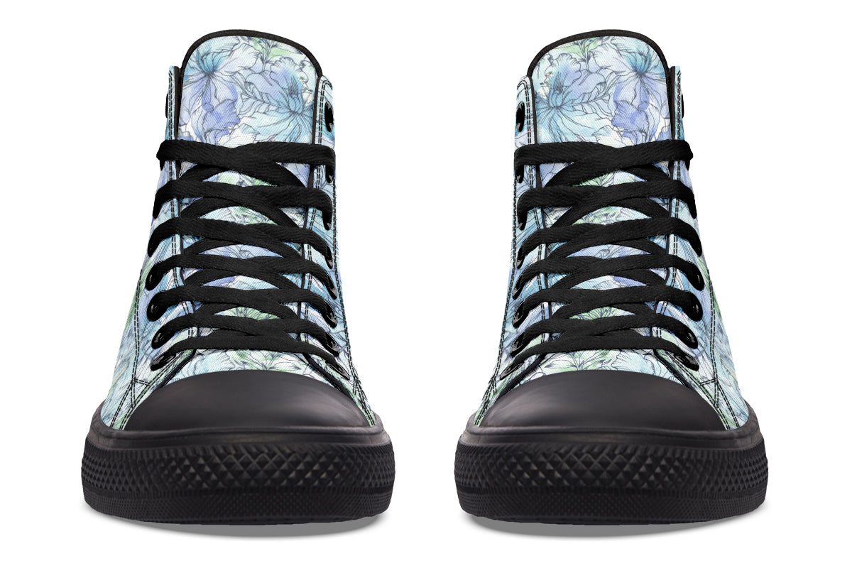 Tranquil Petal Teal High Top Sneakers test