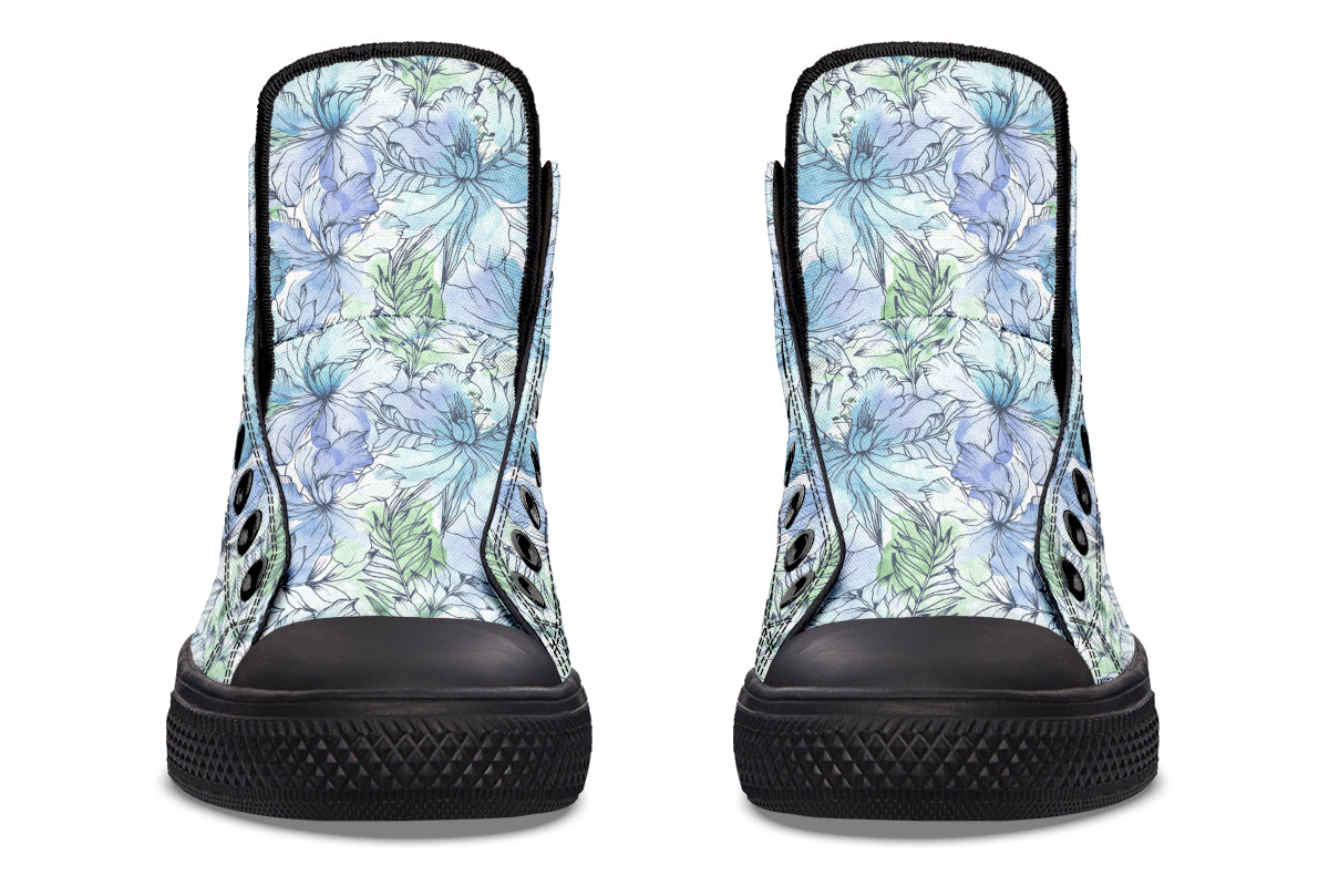 Tranquil Petal Teal High Top Sneakers test