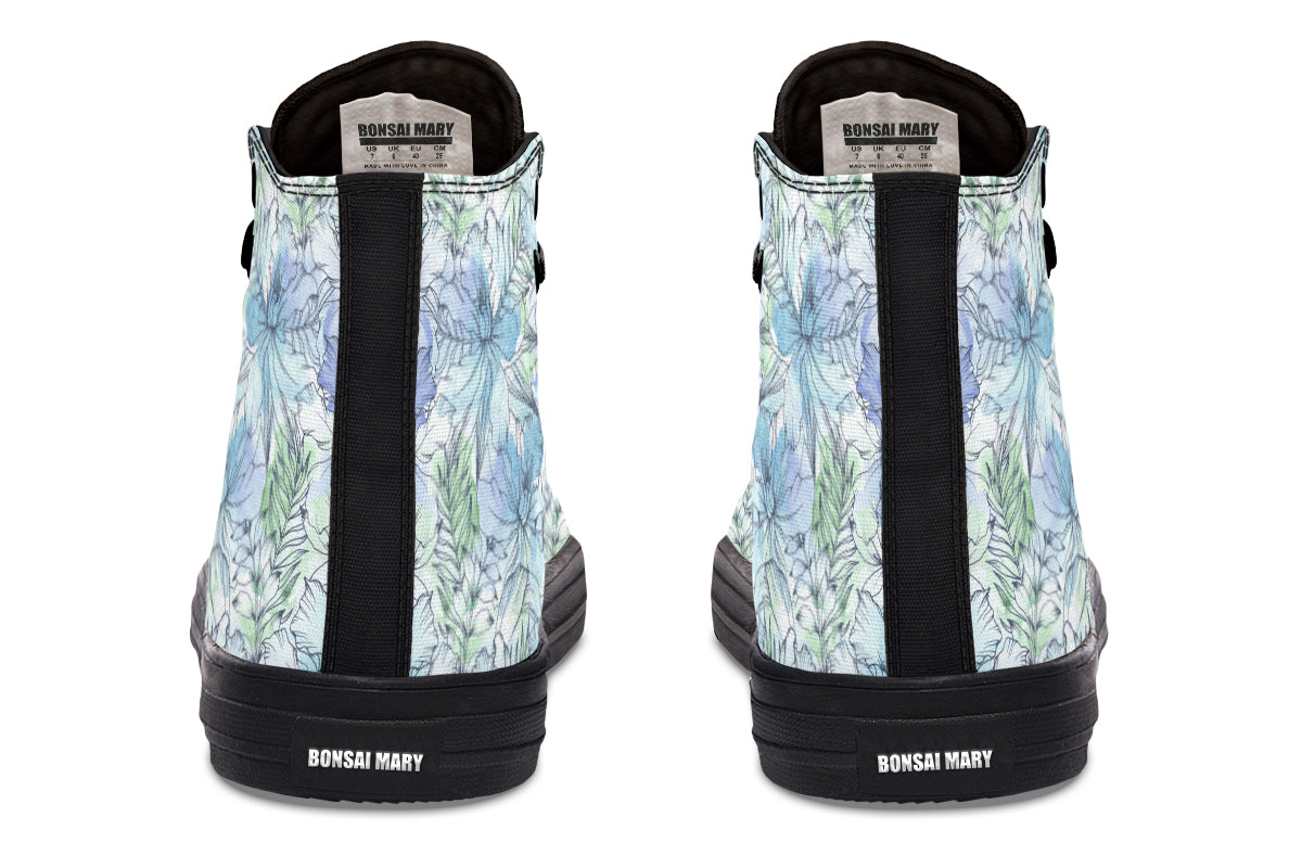 Tranquil Petal Teal High Top Sneakers test