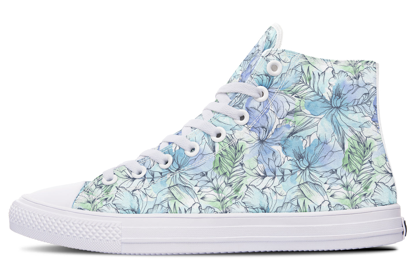 Tranquil Petal Teal High Top Sneakers test