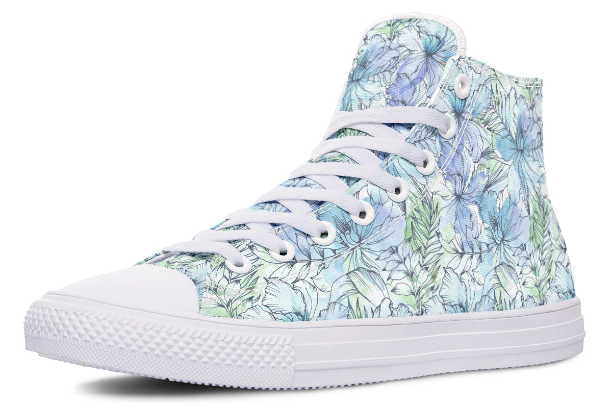 Tranquil Petal Teal High Top Sneakers test