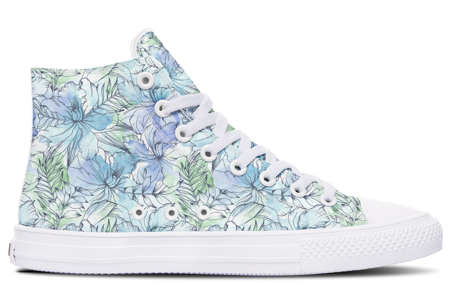 Tranquil Petal Teal High Top Sneakers test
