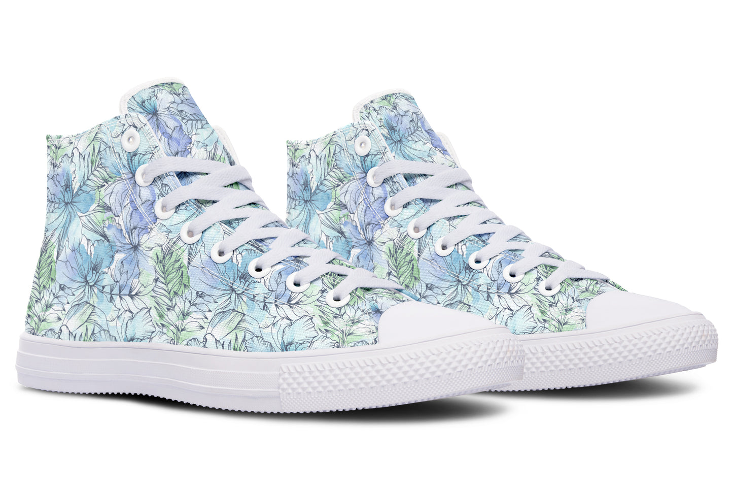 Tranquil Petal Teal High Top Sneakers test