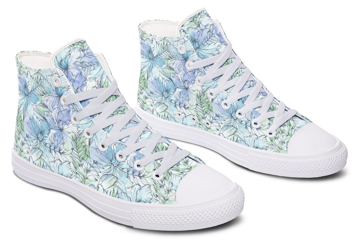 Tranquil Petal Teal High Top Sneakers test