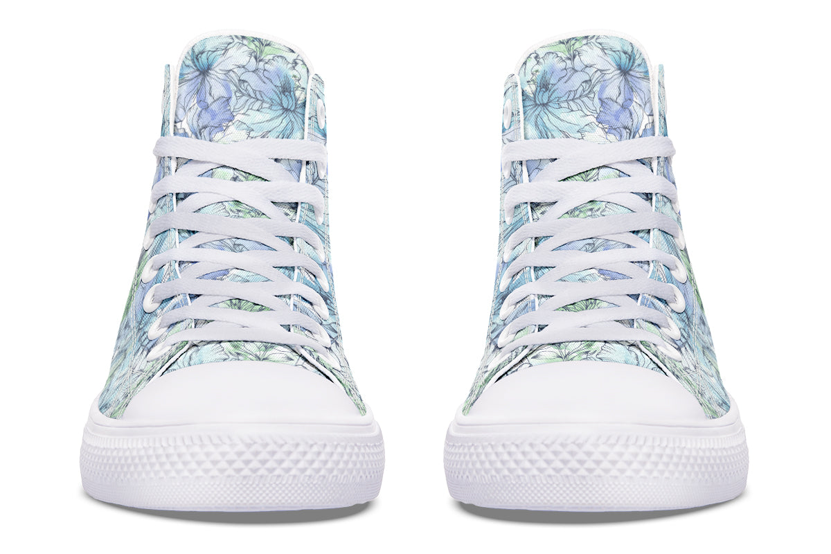 Tranquil Petal Teal High Top Sneakers test
