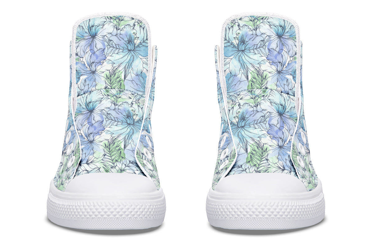 Tranquil Petal Teal High Top Sneakers test