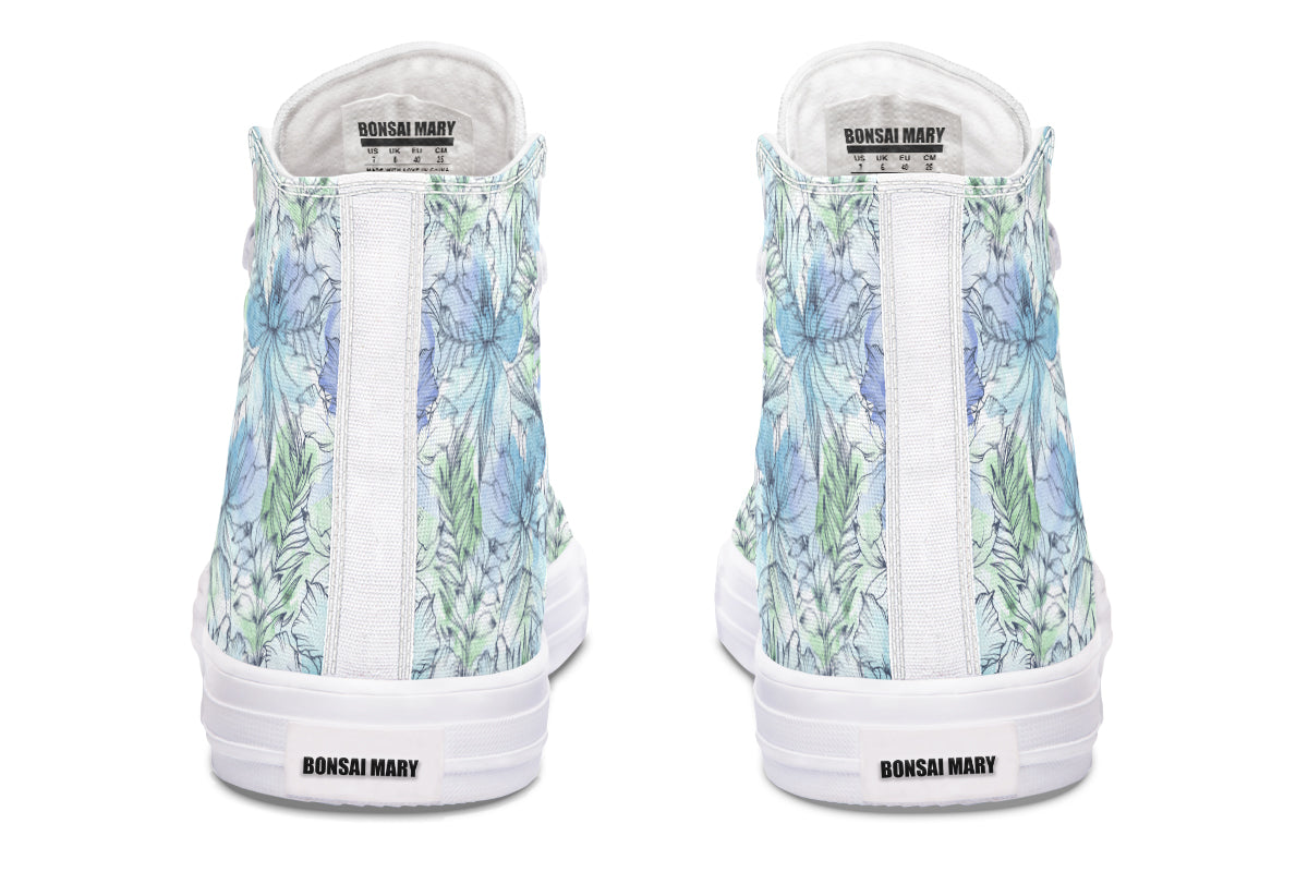 Tranquil Petal Teal High Top Sneakers test