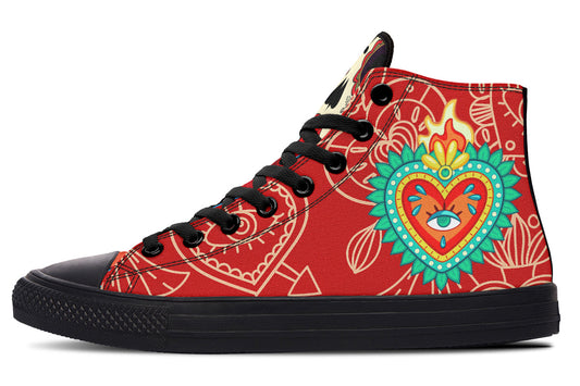 WOMEN'S Raza Corazon Vday High Tops ( Black or White Sole ) 2 For 1
