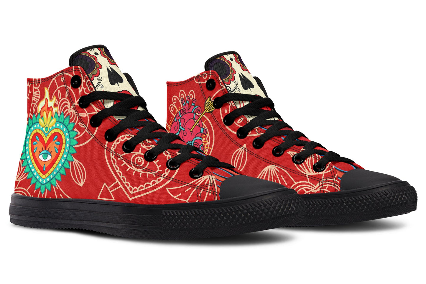 WOMEN'S Raza Corazon Vday High Tops ( Black or White Sole ) 2 For 1