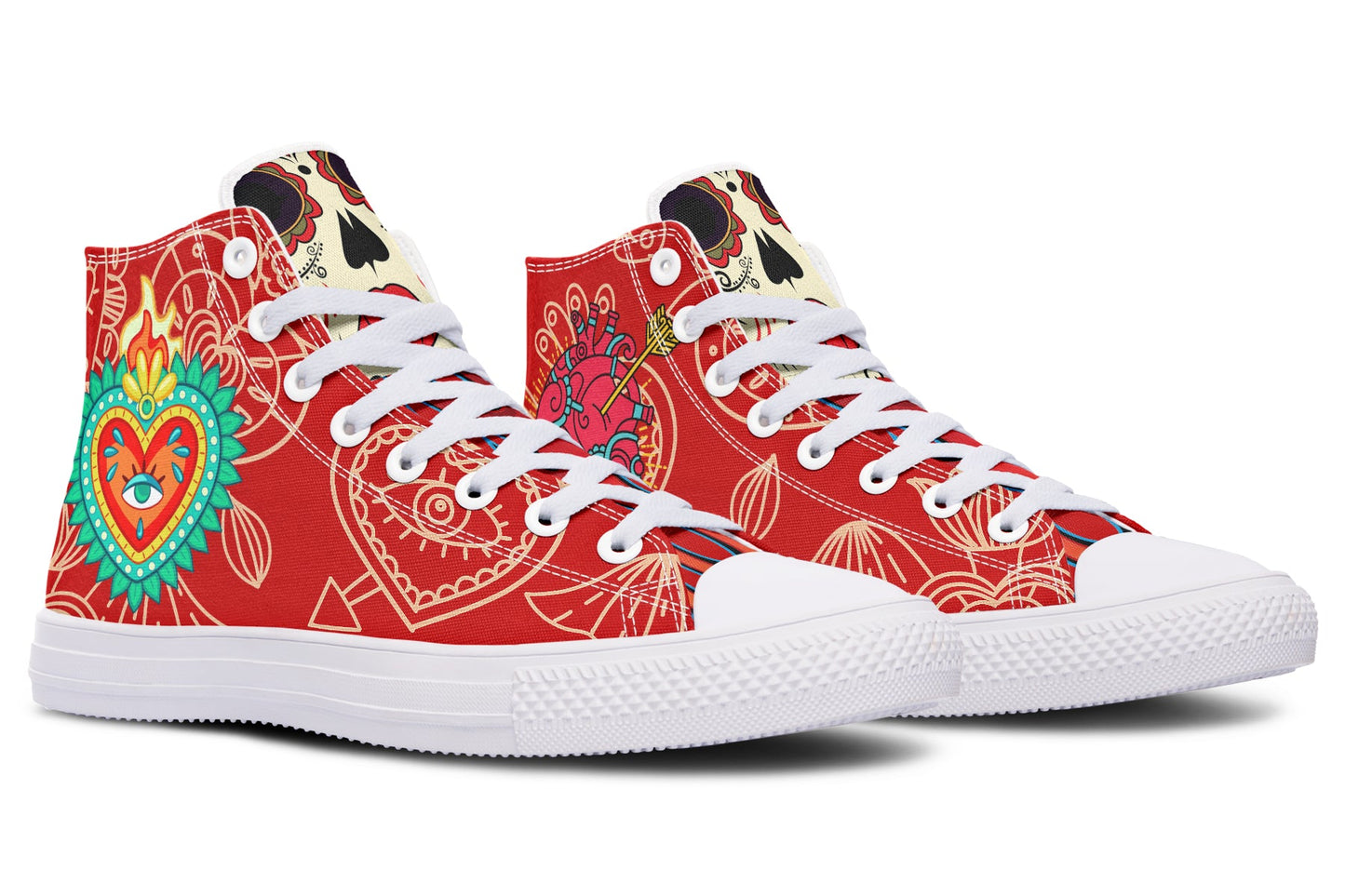 WOMEN'S Raza Corazon Vday High Tops ( Black or White Sole ) 2 For 1