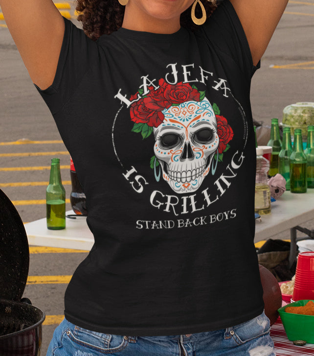 Premium La Jefa Is Grilling Ladie's Cut OG Relaxed T-Shirt