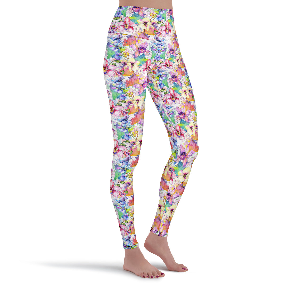 Artistic Bloom Leggings Flower Design Leggings