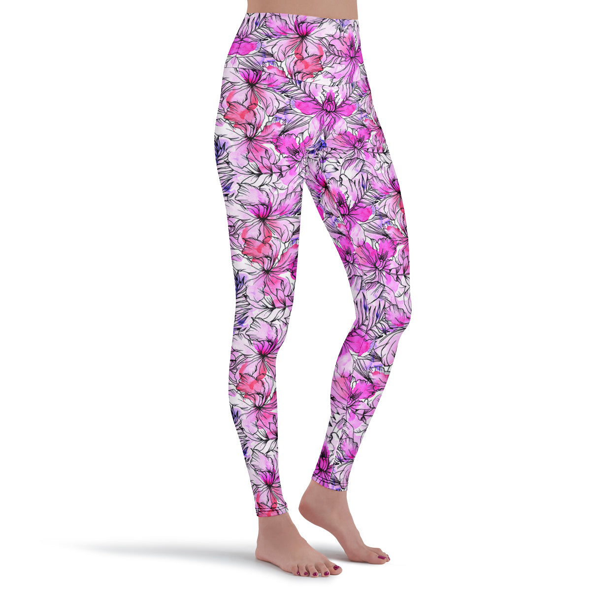 Rosy Petal Leggings Pink Flower Leggings