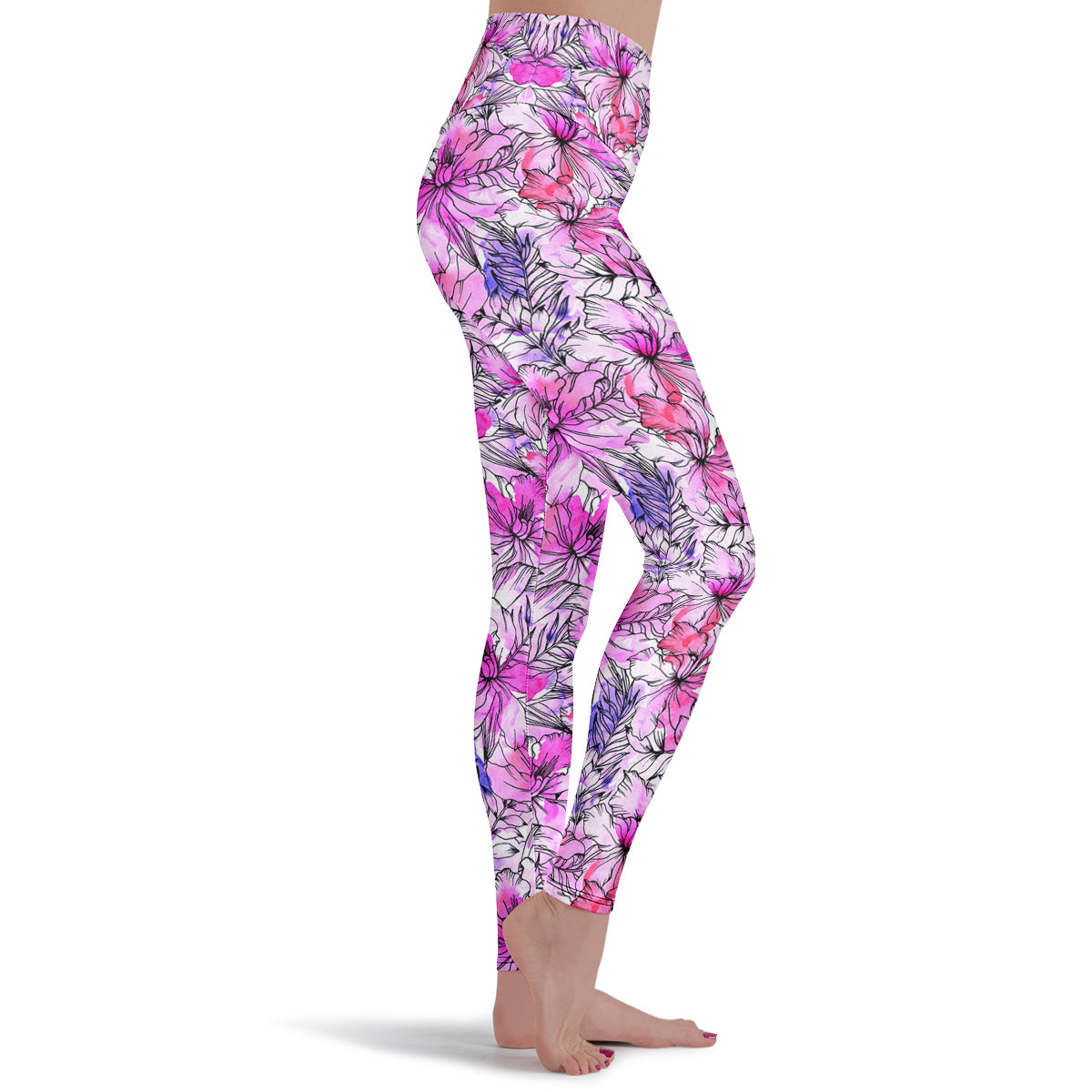 Rosy Petal Leggings Pink Flower Leggings